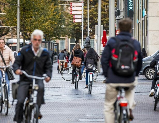 fietsers in de stad