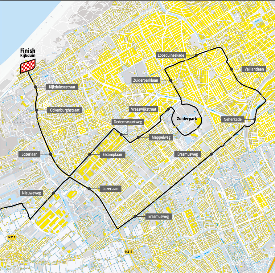Routekaart Den Haag Le Tour De France Femmes